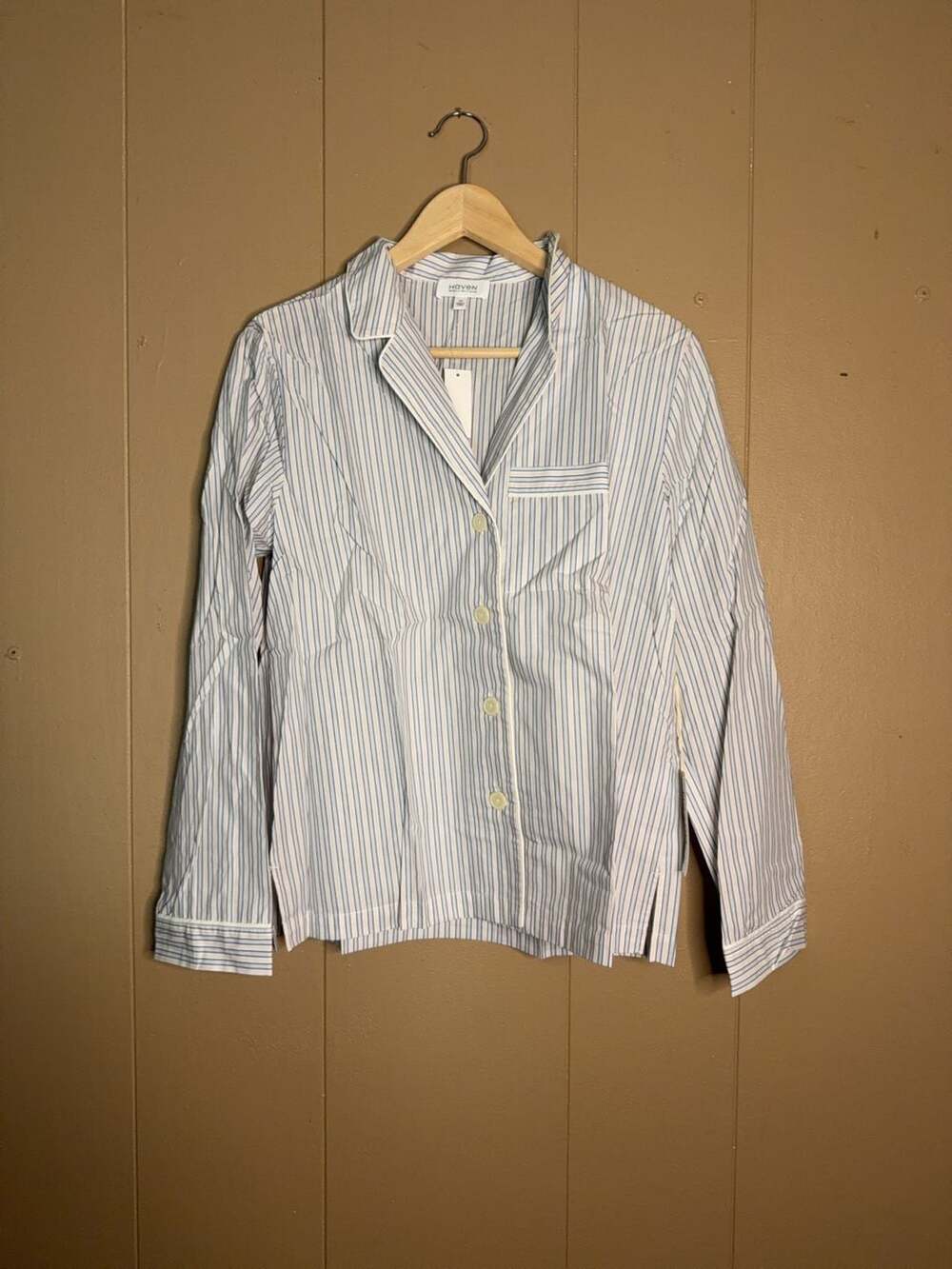 Haven Well Within Striped Cotton Poplin Pajama Shirt with Piping